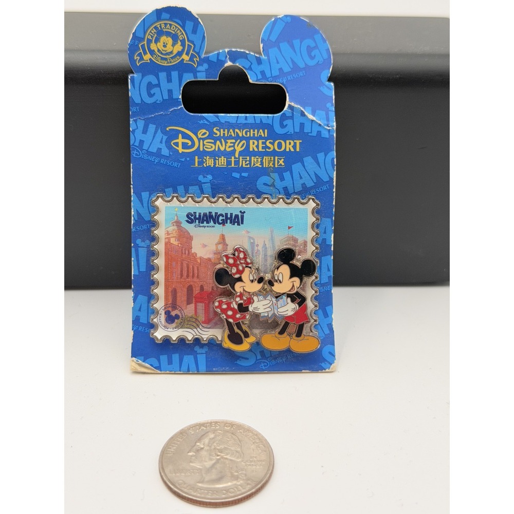 Disney Shanghai Disney Resort Mickey Minnie Mouse Pin Trading Collectible Stamp